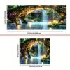 2D Fantasy Cave Waterfall Garage Door Tapestry Enchanted Forest Background Cloth