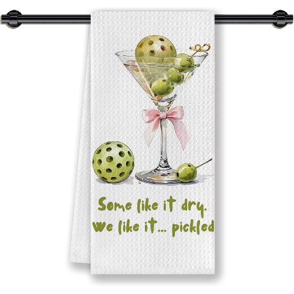Pickleball Cocktail Gifts Kitchen Dish Towels for Women Men,Pickleball Cocktail Hand Tea Towels for Kitchen Bathroom Decor,16x24 Inches Pickleball3