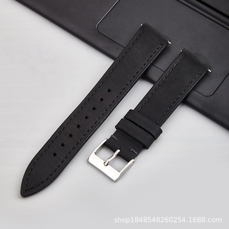 In Stock: New Retro Genuine Leather Watch Strap, Soft Frosted Quick-Release, Universal Sizes 19MM & 21MM.