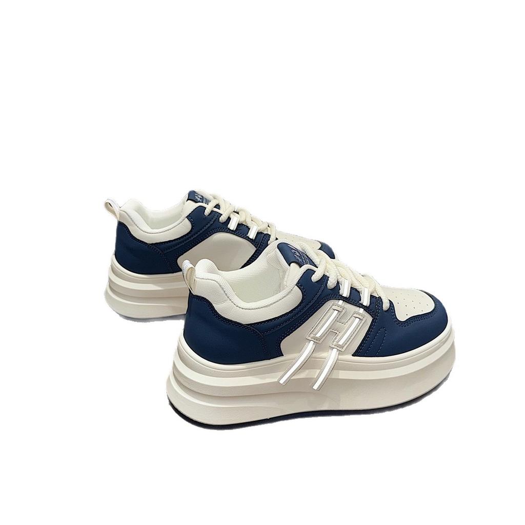 Muffin sole heightened breathable single shoes spring new soft sole versatile little white shoes 2025 Korean version small board shoes women