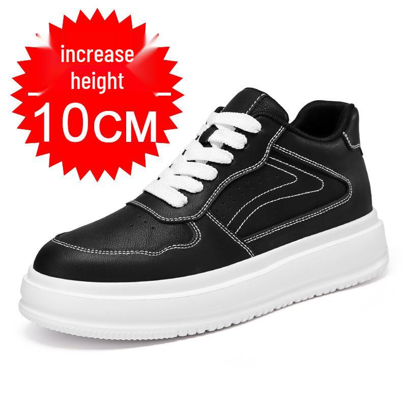 Men s 10cm Height-Boosting Running Shoes, Lightweight Casual White Board Sneakers 36