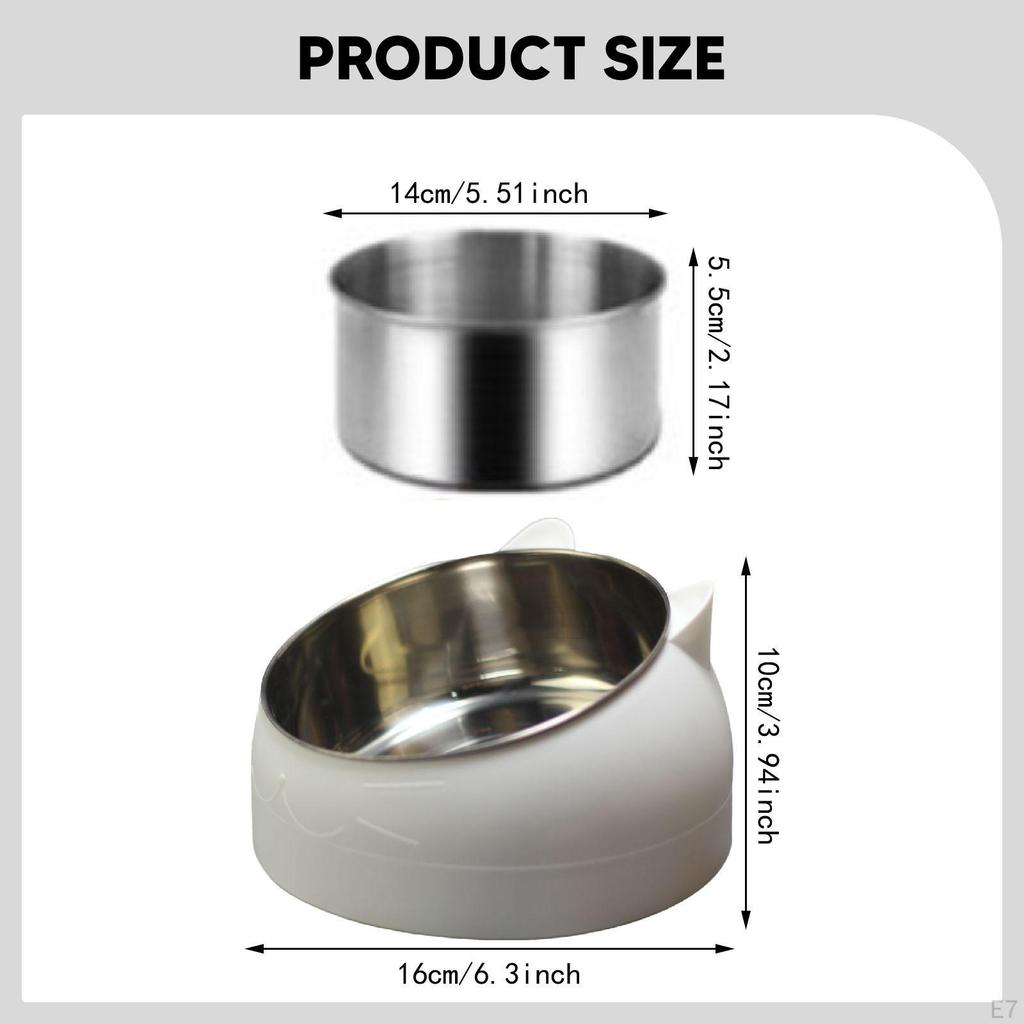 Raised Cat Bowl Anti Slip for Food Water Sleek Gift Pet Lover Sturdy Multiuse Stainless