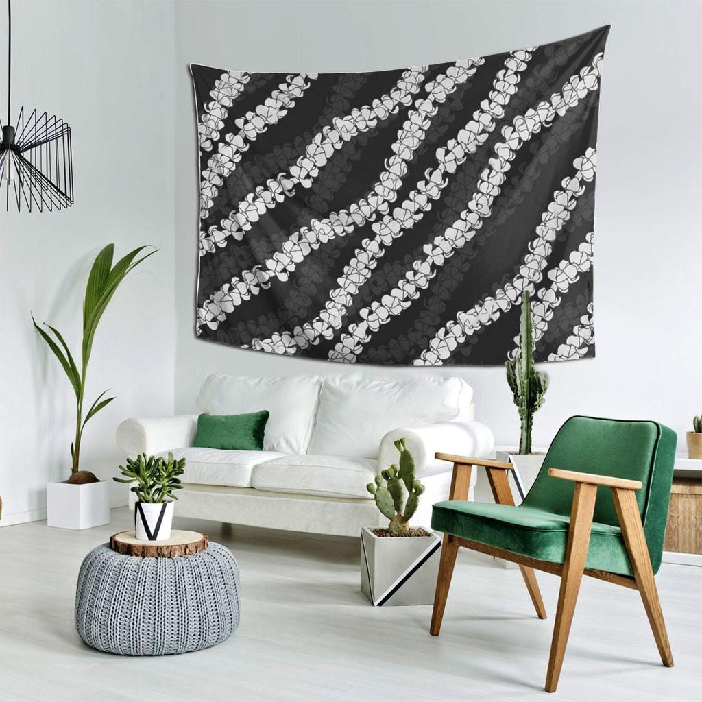 Puakenikeni Single Leis On Turquoise Tapestry Decoration Art Aesthetic Tapestries for Living Room Home Wall Cloth Wall Hanging