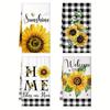 4PCS Sunflower Printed Kitchen Towels Microfiber  Super Absorbent Dish Cloths for Household Kitchen Cooking Cleaning Cloth