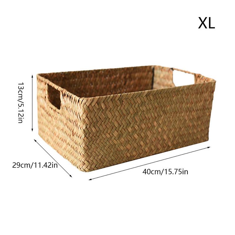 Natural Large Woven Seagrass Basket Of Straw Wicker For Home Table Fruit Bread