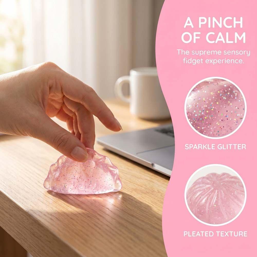 24pcs/set Food Shape Mini Dumplings Squishy With Steamer Fidget Sensory Toy Kids Toy