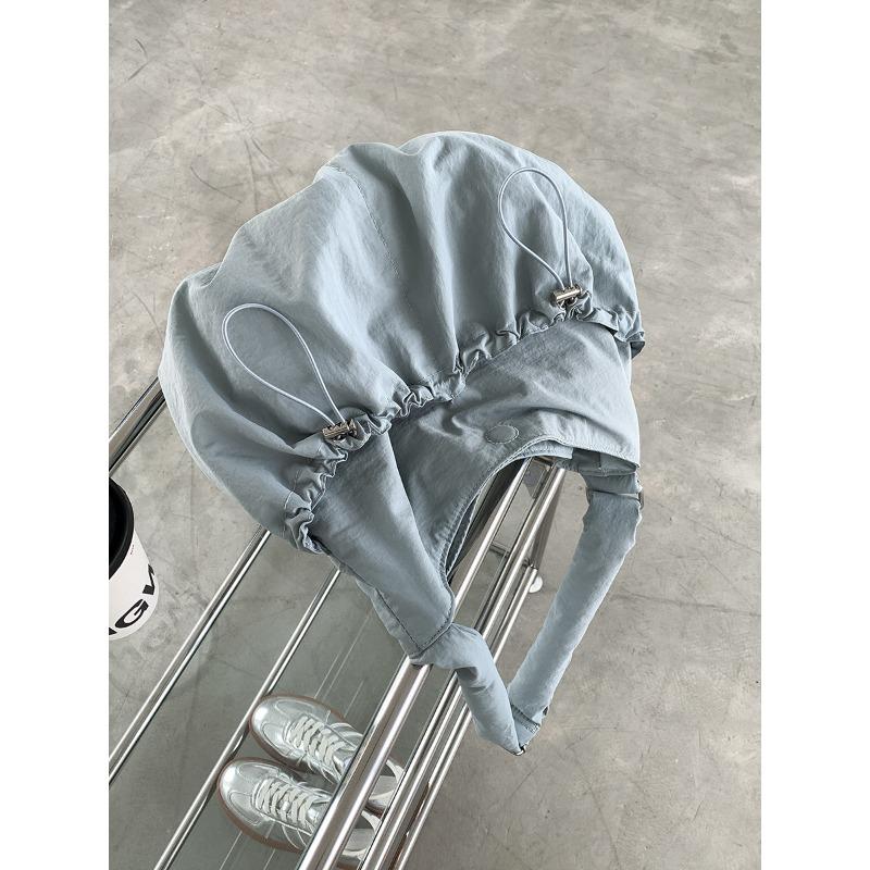 

New nylon pleated bag large capacity student messenger bag girls niche shoulder bag women синий