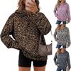 Europeisk & Amerikansk Dam Hoodie med Leopardmönster, Lös Passform - Höst/Vinterkollektion 2026