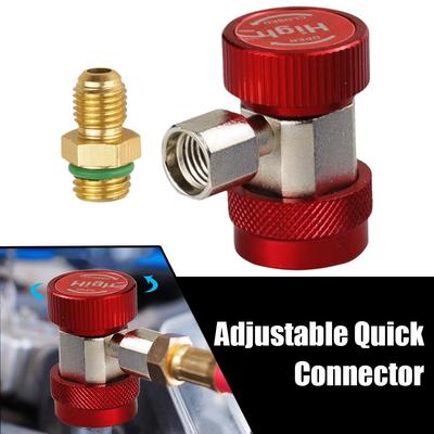 1Pc Adjustable Quick Connector R134a For Automotive Air Conditioning Liquid A/C High And Low Pressure Refrigerant Conversion