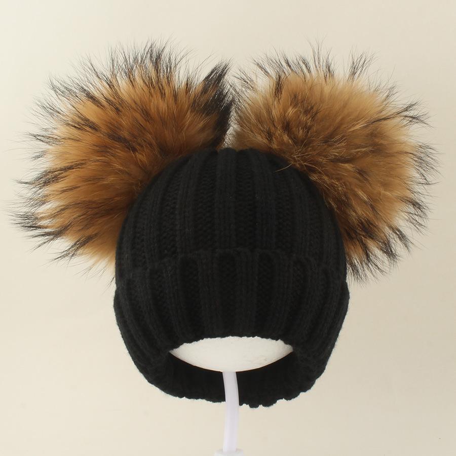 Kids Winter Warm Knitted Set Pom‑pom Hat Scarf Gloves 3‑Pcs Set Or Single Beanie Hat Windproof Ear Protection For Boys Girls Cold Weather Outdoor