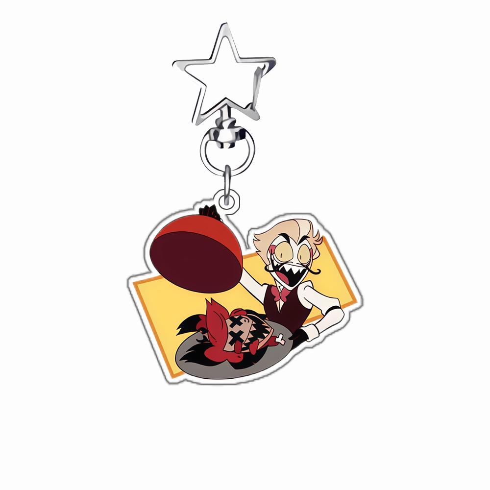 

6Cm Acrylic Keychain for Hazbin Hotel Lucifer Keychain Backpack Pendant Anime Peripherals Collection Exquisite Gift