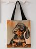 Dog pattern printed casual handbag, reusable fashionable backpack, multifunctional handbag, canvas shopping bag