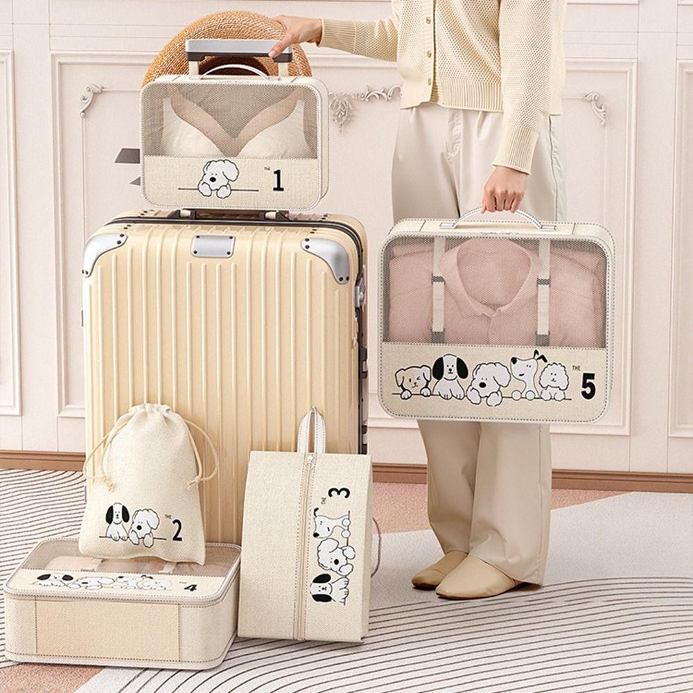 5Pcs/Set Dustproof Travel Storage Bag Foldable Clothes Underwear Storage Bag Business Trip