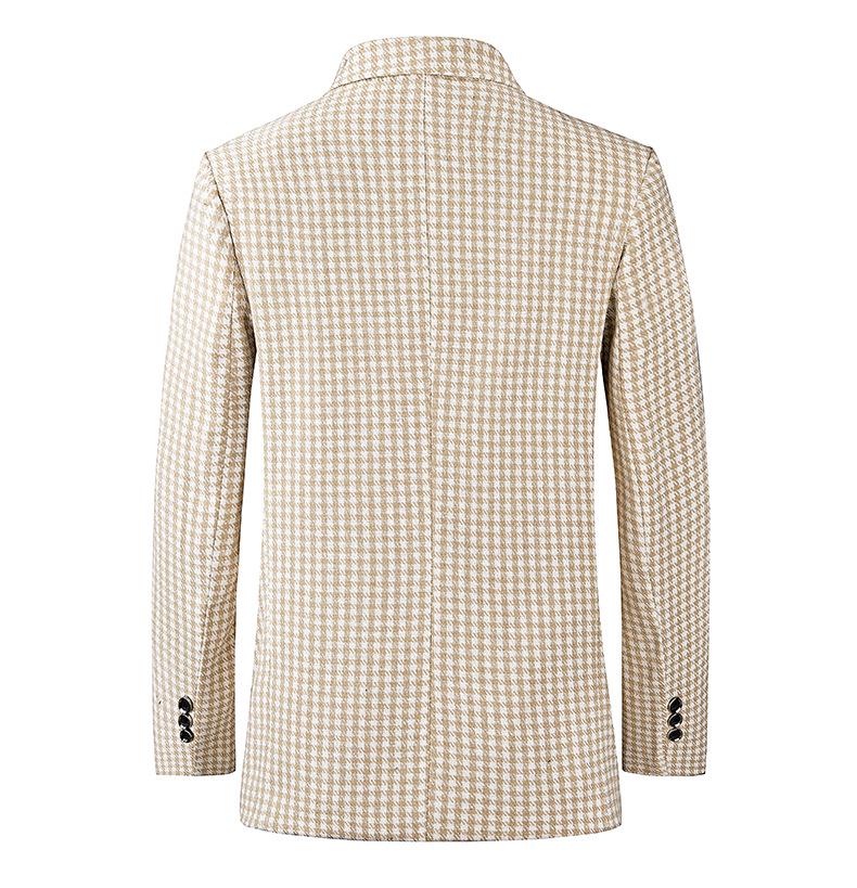 2024 Men's Slim Fit Plaid Jacket Suit - Korean Style, Casual Spring/Autumnwear