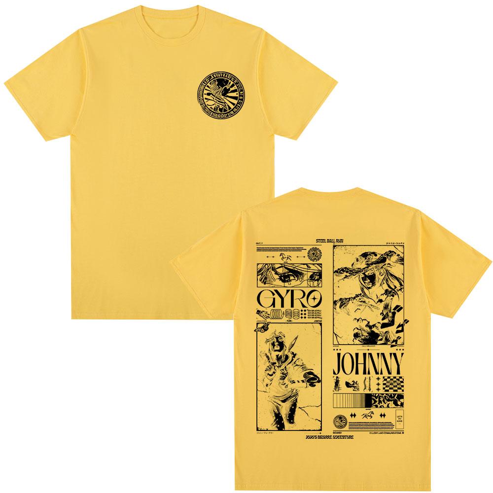 Camisetas de Anime Jojo's Bizarre Adventure Manga para Hombres y Mujeres Casual Algodón Mangas Cortas Top Oversize
