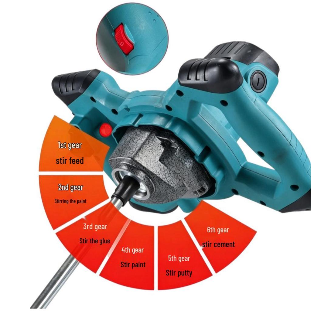 Handheld Electric Mixer for Paint, Cement, Putty, and Powder