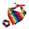 Buntes Regenbogen-Haargummi Haarreif Pride Day Mädchen Haarkränze Gestreifter Tropischer Stil Regenbogen-Turban Haarband Für den Pride-Monat