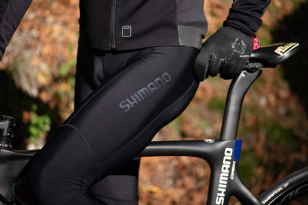 SHIMANO Cyklistické punčochové kalhoty Evolve Light Thermal Bib Tights Black L MY20