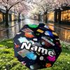 Custom Name Personalized Among Us Print Umbrella, Auto Open Close, 8‑Rib Sturdy Frame, Commute Camping Hiking Use, Birthday Gift