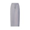 FILA Fitness Series Simple Comfortable Casual Versatile Knitted Long Skirt Women skirts Dark-Purple Gray A11W621304FGY