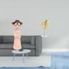 Traditional Chinese Girl Resin Statue with Metal Abstract Sculpture Miniature Figurine for Bedroom