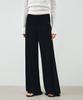 Mongdol Foldable Elastic Waist Wide Pants Black Mdpt083Black