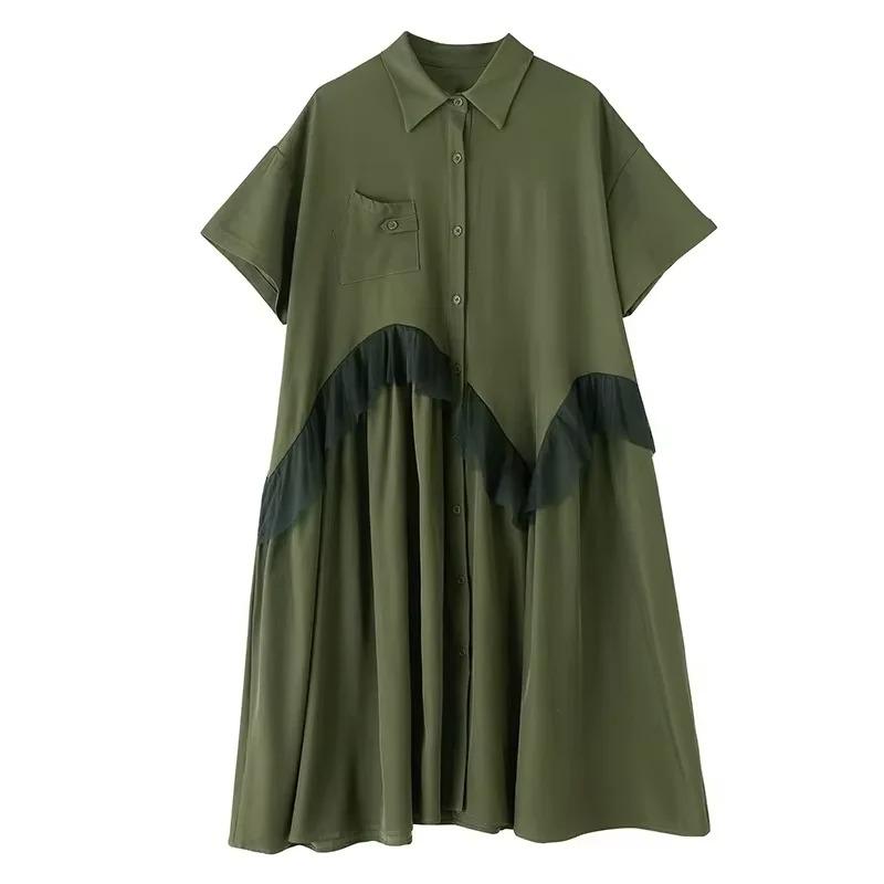 XITAO Gauze Loose Ruffles Dress ZMY1236