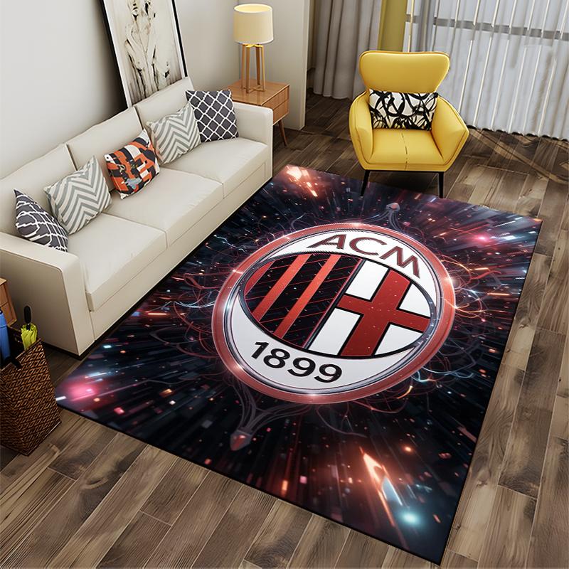 "AC Mailand Logo Teppich mit 1899 Design, Sportfan Heimdeko Teppich" Geeignet für den Einsatz als Antirutsch für Wohnzimmer Schlafzimmer Sofas