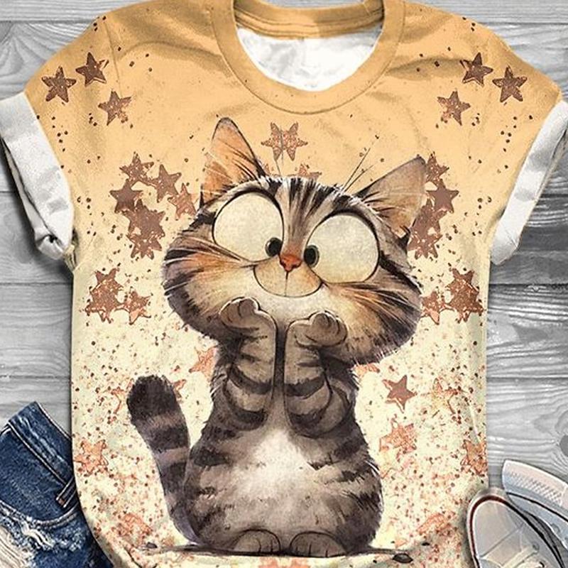 

Модная женская футболка с принтом осенних листьев, забавная повседневная футболка с круглым вырезом и короткими рукавами, летняя женская футболка 8XL дубильная кора