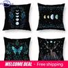 Home Decor Moon Phases & Magical Creatures Pillow Covers Pattern Cushion Cover Suitable For Sofa Bedroom Car Pillow Cover