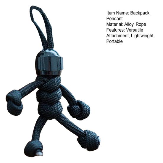 Braided Rope Keyring Skeleton Soldier Backpack Pendant Keychain with Helmet Design Portable Lightweight Keyring