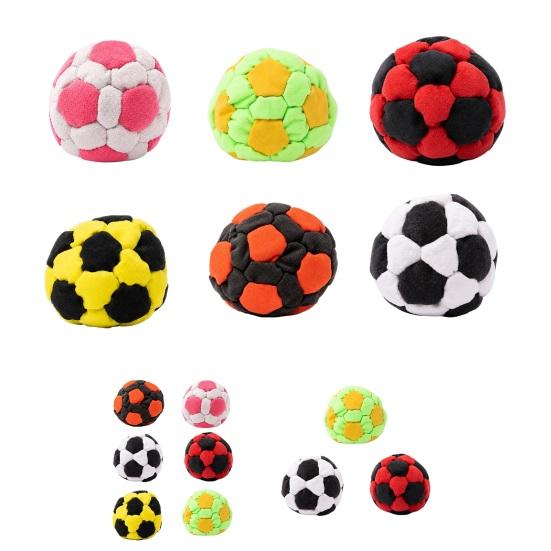 1/3/6Pcs Plush Football Footbags Hacky Sack Ball, Handmade Multicolored Throwing Beanbag, Kids Adults Juggling Kick Ball for Indoor Outdoor Play