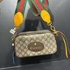 [Pre-Owned] Neo Vintage Series Gold Foil Logo Metal Tiger Head Monogram Canvas And Leather Camera Bag - Very Good #1GN9U3Z