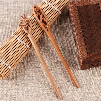 Fashion Carved  Handmade  Peachwood Styling Tools Chopstick Hair Stick Hair Accessories Hairpin