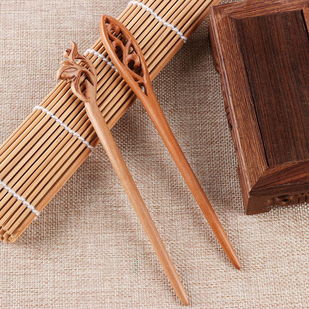 Fashion Carved Handmade Peachwood Styling Tools Chopstick Hair Stick Hair Accessories Hairpin