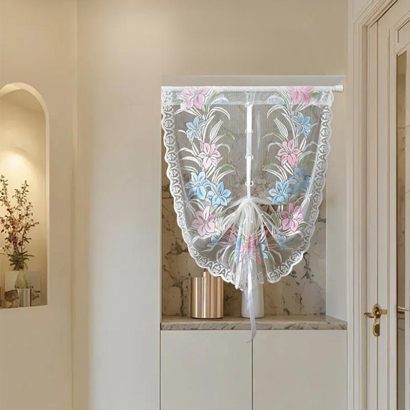 Lace Tear Pull Roller Blind Day Night Double Layer Lift Curtain for Window Home Decor