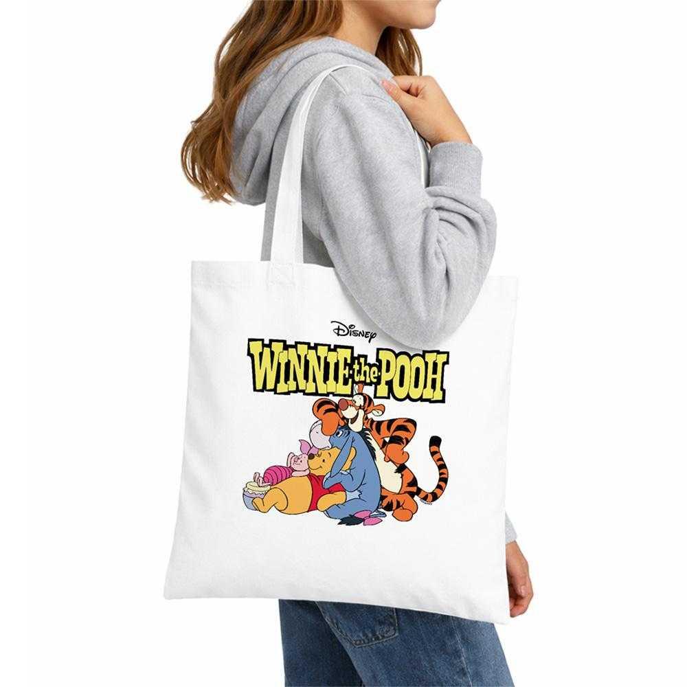 Winnie the Pooh Friends Retro Logo Reusable Tote Bag