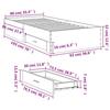 VidaXL Bed Frames and Drawers, Slatted Bed Base, Adult Bed, Single Interior Bedroom Bed, Concrete Grey 90x190 3280436