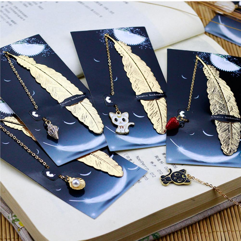 Cute Cartoon Bookmark Design of Metal Feather Bookmarks Promotional Gift