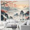 Asian Style Landscape Tapestry Nature Scenery Forest Waterfall Bedroom Living Room Home Wall Hanging Decor Natural Tapestry