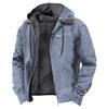 Men's Autumn Winter Casual Hooded Zipper Fleece-lined Warm Jackets Male Multi Pockets Outdoor Hoodies Outerwear