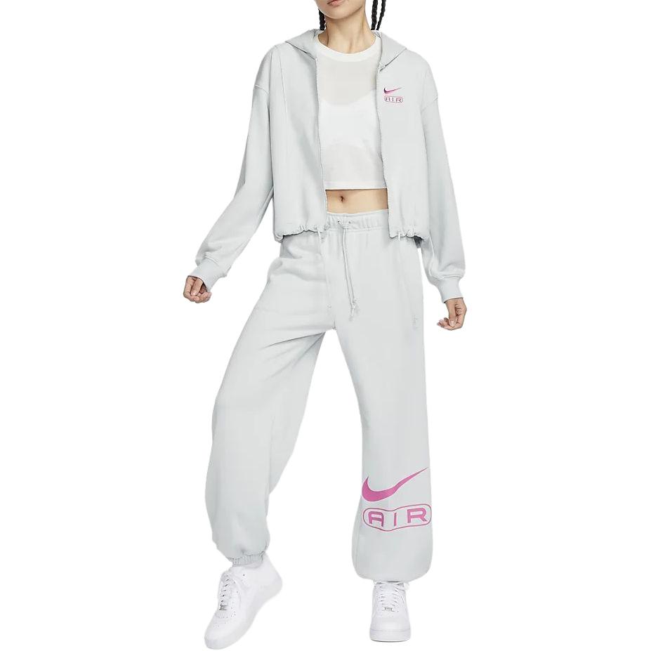 Nike Air Embroidered Logo Hoodie With Zip Women Hoodie Photon-Grey FN1895-025