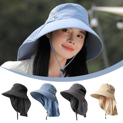 Anti UV Shawl Fisherman Hat Quick Dry Bucket Hat Fashion Sun Hat  Summer