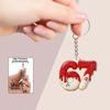 2D Flat Acrylic Keychain Cute Blue Icing Donut 67 Badminton Pattern Non-Fading Key Decor for Backpack Pendant