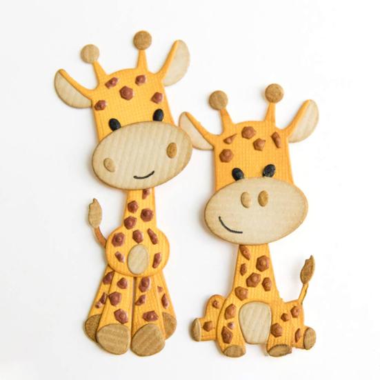 Troqueles de corte de jirafa de dibujos animados para scrapbooking, repujado de metal, moldes para manualidades de papel