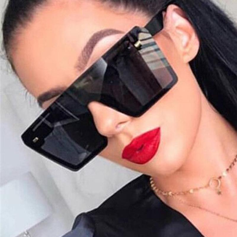 Fashion Vintage Oversized Sunglasses Woman Brand Designer Mirror Luxury Male Sun Glasses Retro Fashion Big Frame Square