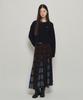 Hombadittingjeu Hbt Check Pattern Flare Skirt (Brown-Blue)