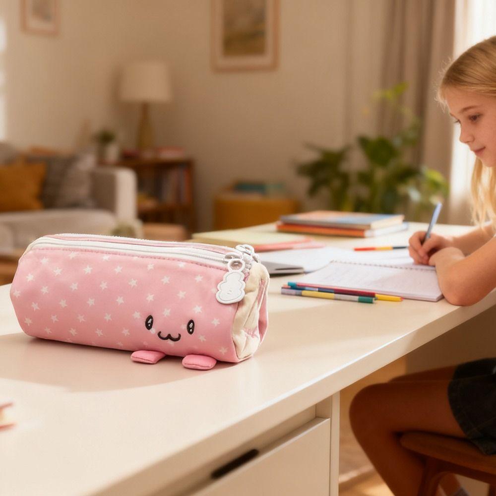 Pink Towel Roll Pen Bag Portable Pen Pouch INS Pencil Case  Back To School