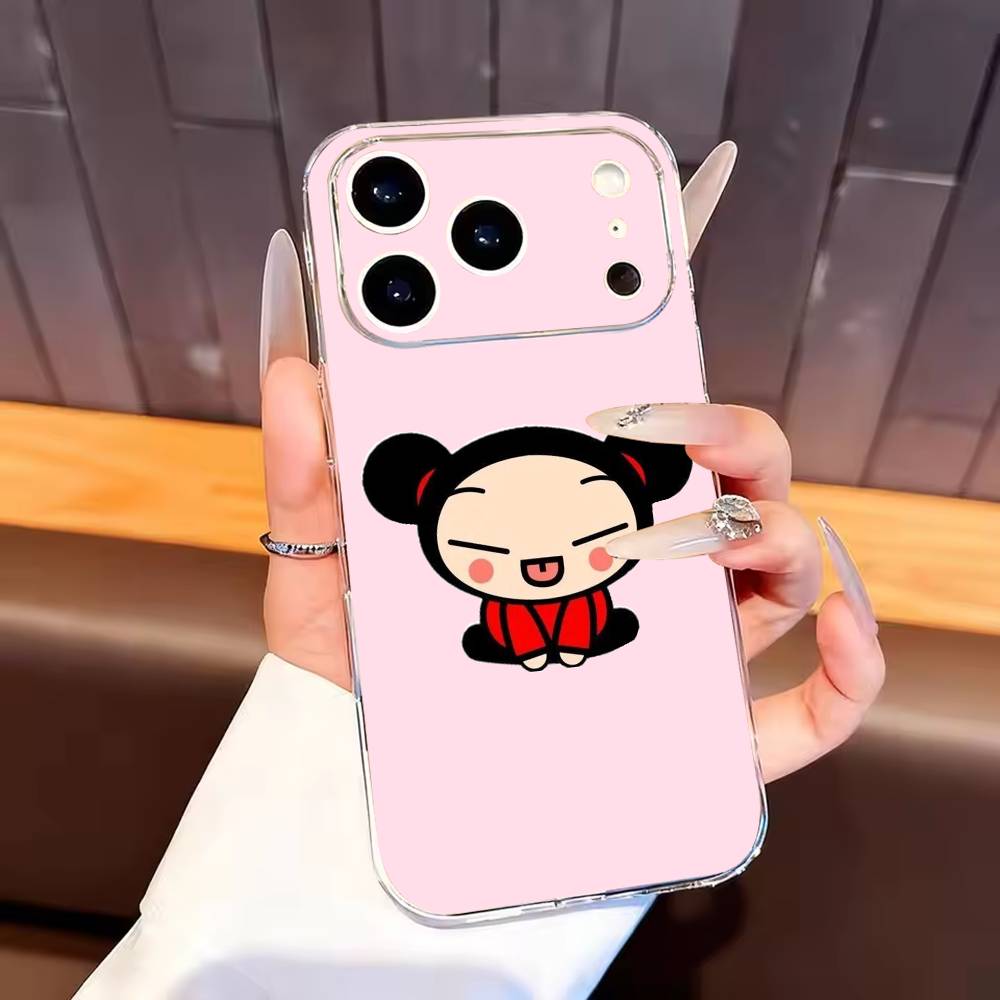 Pucca Cute Love Phone Case For iPhone17,16,15,14,13,12,11 Plus,Pro Max Soft Transparent Cover