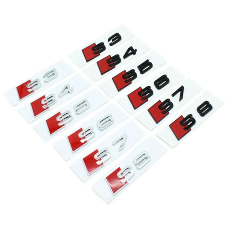 Audi Auto Heckklappe Emblem Logo Plakette Aufkleber für audi S3 S4 S5 S6 S7 S8 Buchstaben Zahl Emblem Sport S-Klasse Umbau